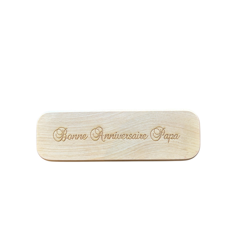 Ensemble écrin bois avec stylo bois à personnaliser