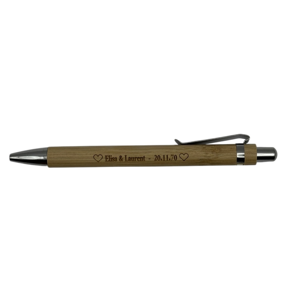 Stylo personnalisable en bois de bambou