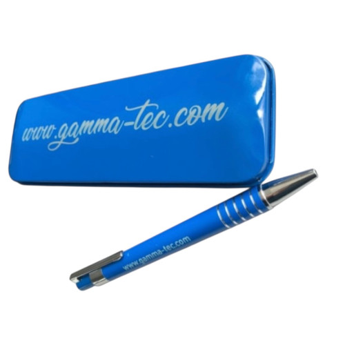 Coffret stylo métal bleu à personnaliser