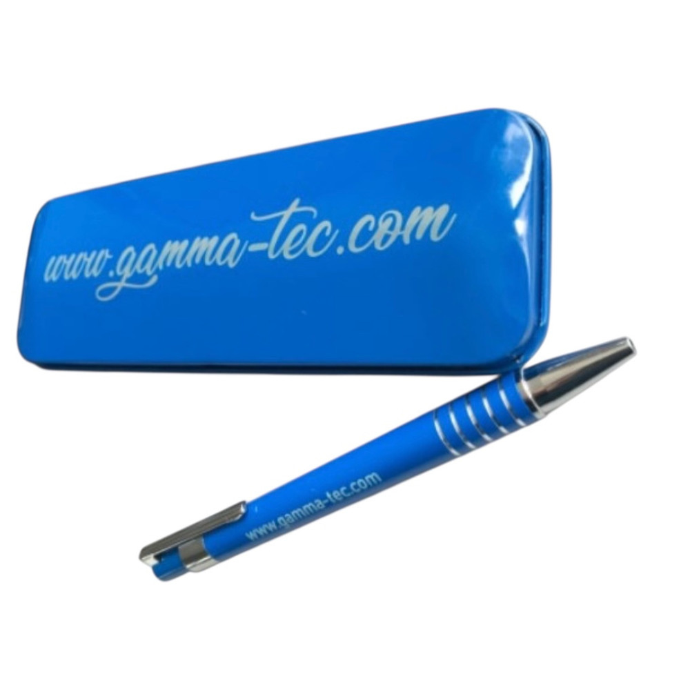Coffret stylo métal bleu à personnaliser