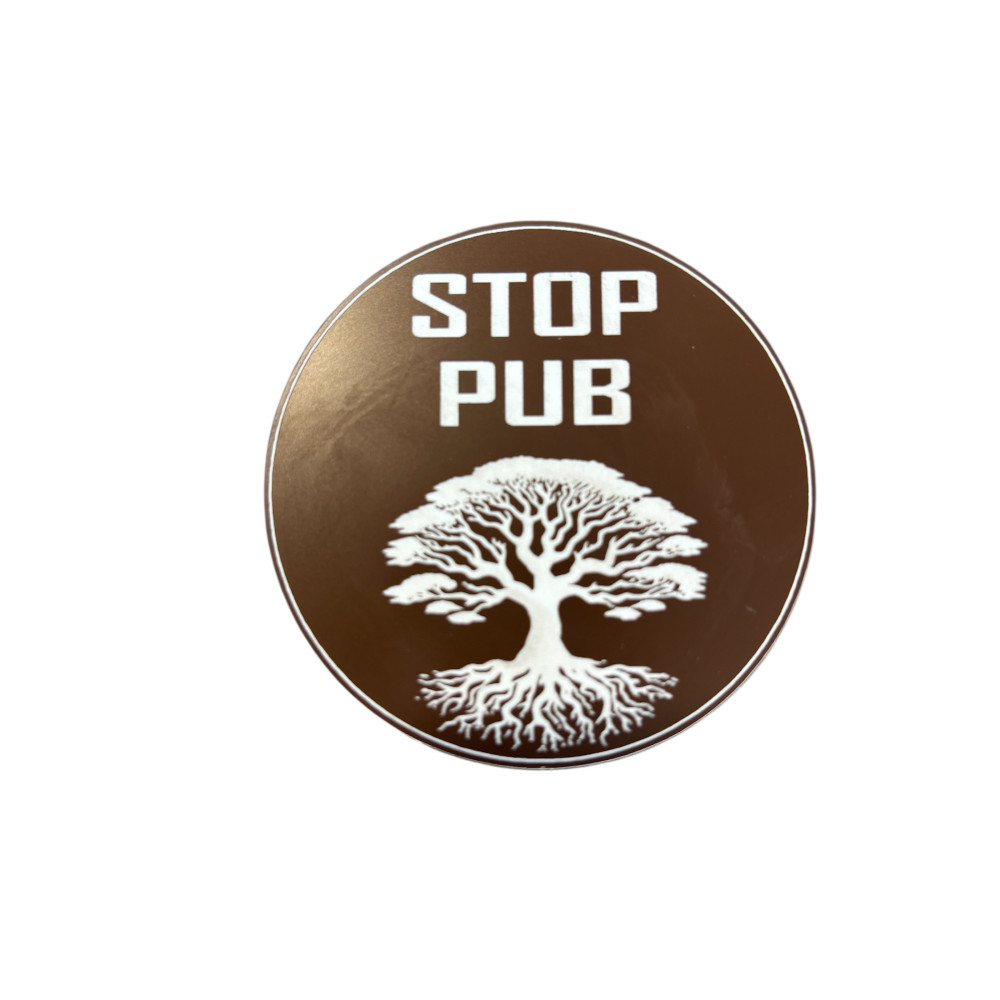 Plaque stop pub brun