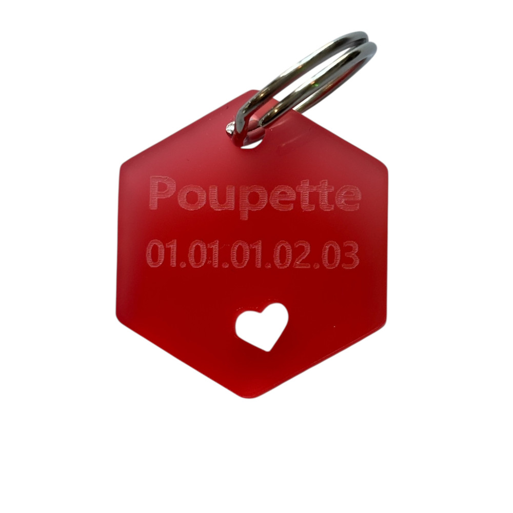 Médaillon animaux en plexiglas rouge à personnaliser