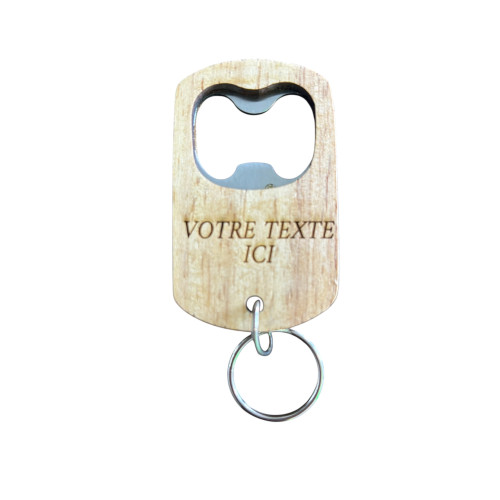 Décapsuleur porte clé en bois à personnaliser