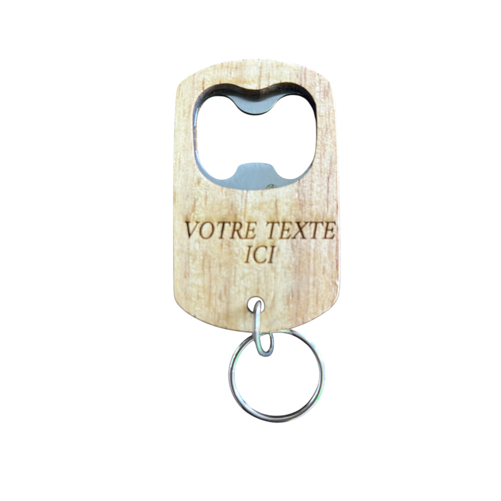 Décapsuleur porte clé en bois à personnaliser
