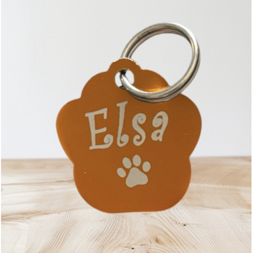 Médaillon pour chat en alu orange à  personnaliser