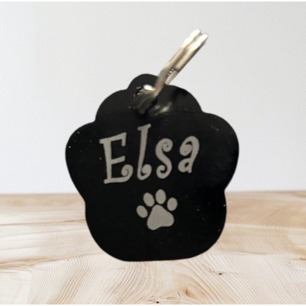 Médaillon pour chat en alu noir à personnaliser