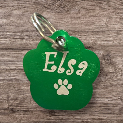 Médaillon pour chat en alu vert à personnaliser