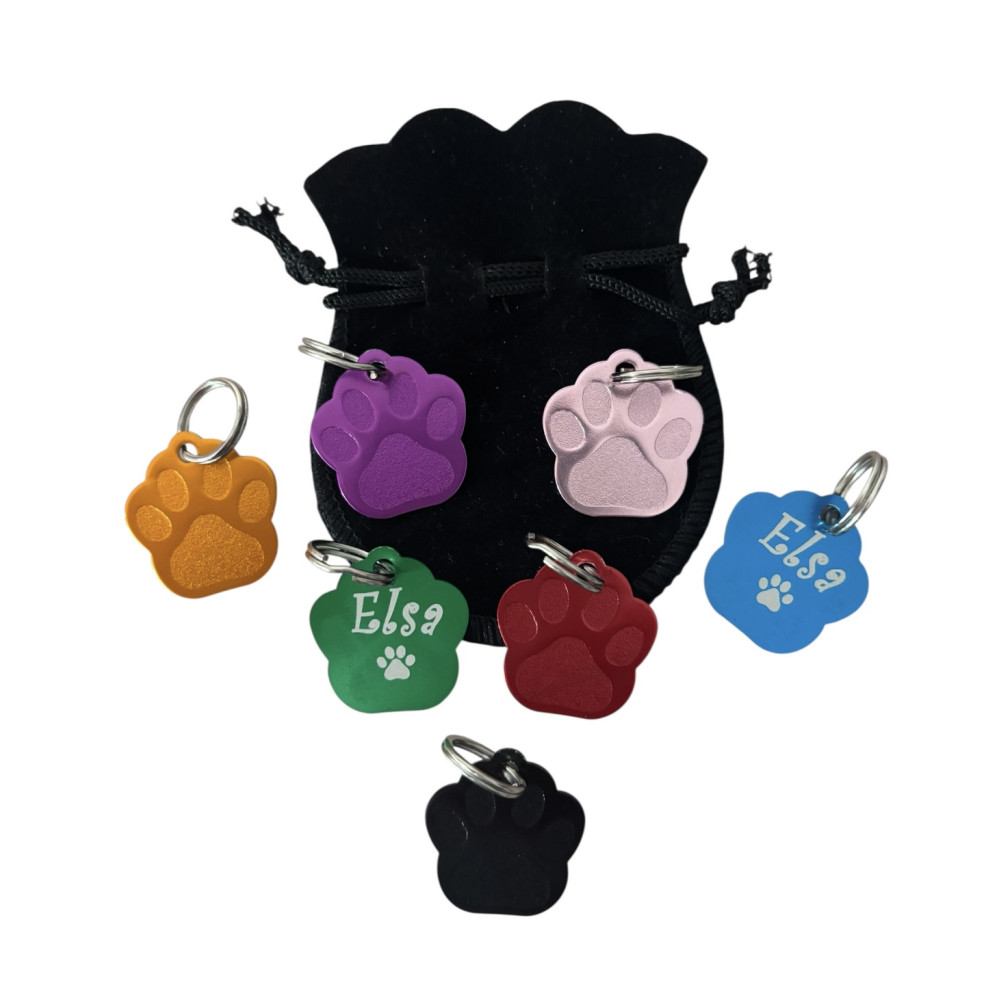 Médaillon pour chien en alu rose à personnaliser