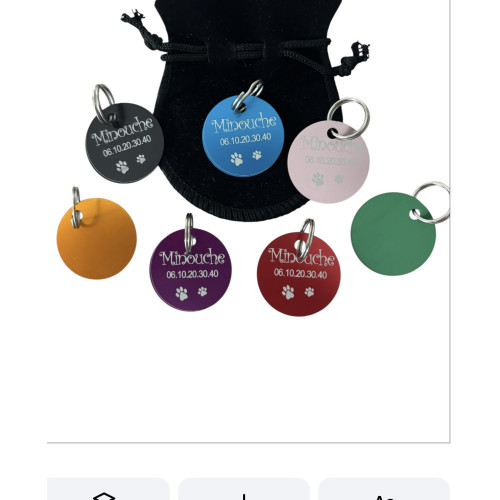 Médaillon animaux en alu rouge à personnaliser