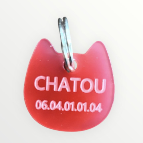 Médaillon pour chat en plexiglas à personnaliser