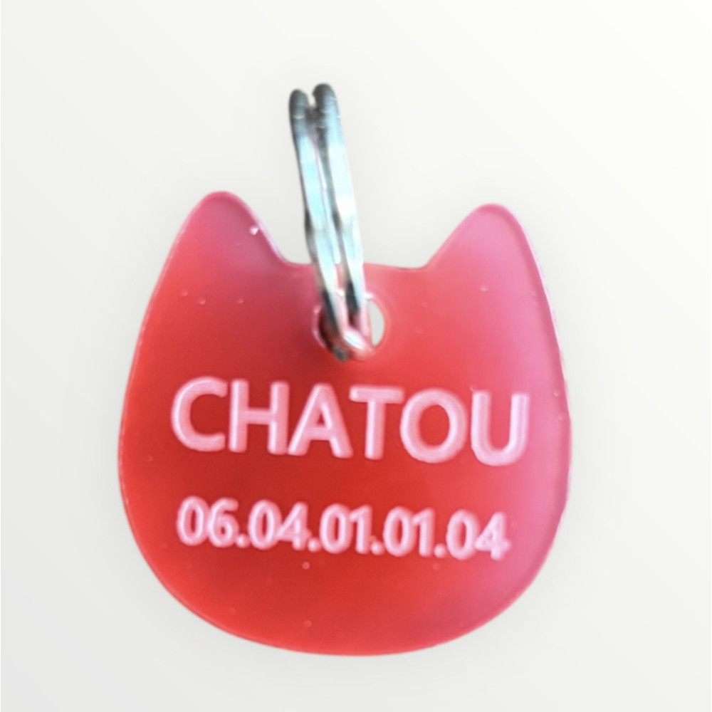 Médaillon pour chat en plexiglas à personnaliser