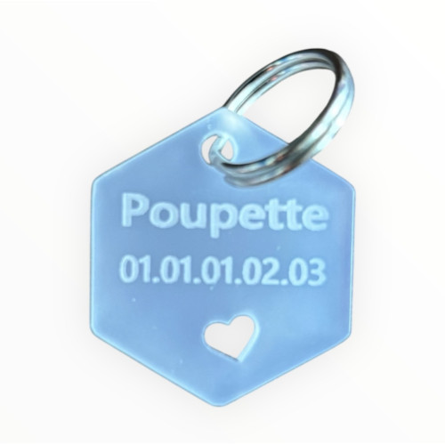 Médaillon animaux en plexiglas blanc à personnaliser