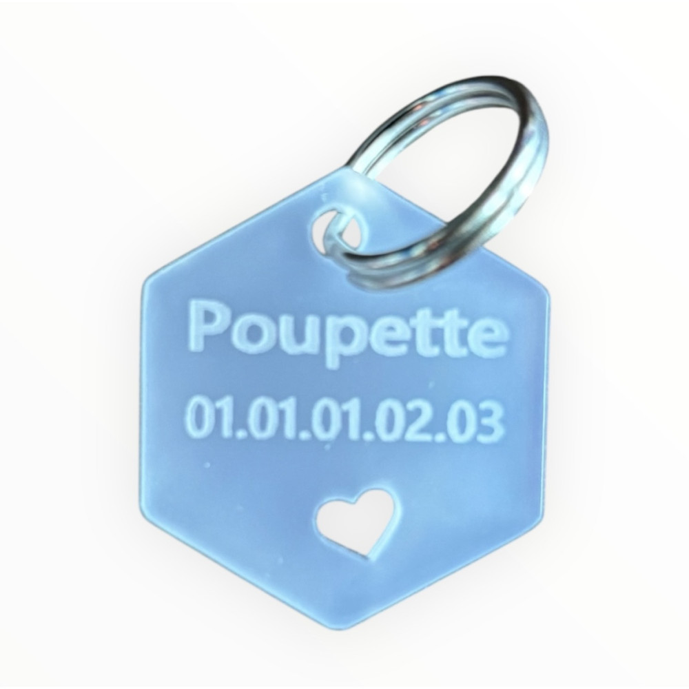 Médaillon animaux en plexiglas blanc à personnaliser