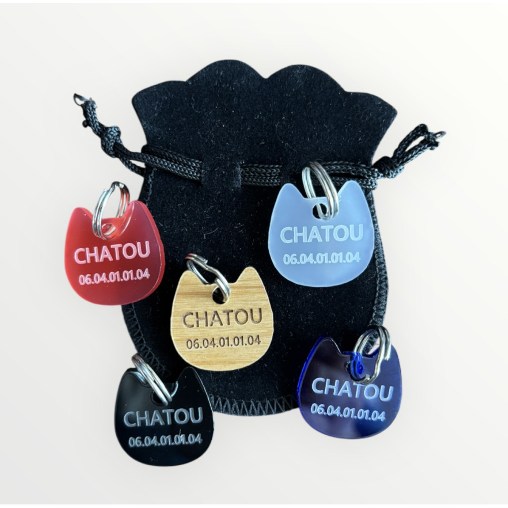 Médaillon pour chat en plexiglas à personnaliser