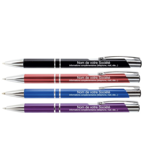 Stylo aluminium bleu à personnaliser