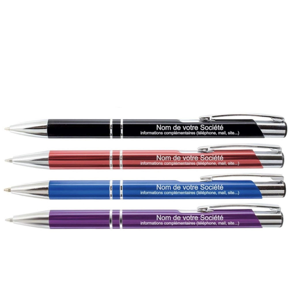 Stylo aluminium bleu à personnaliser