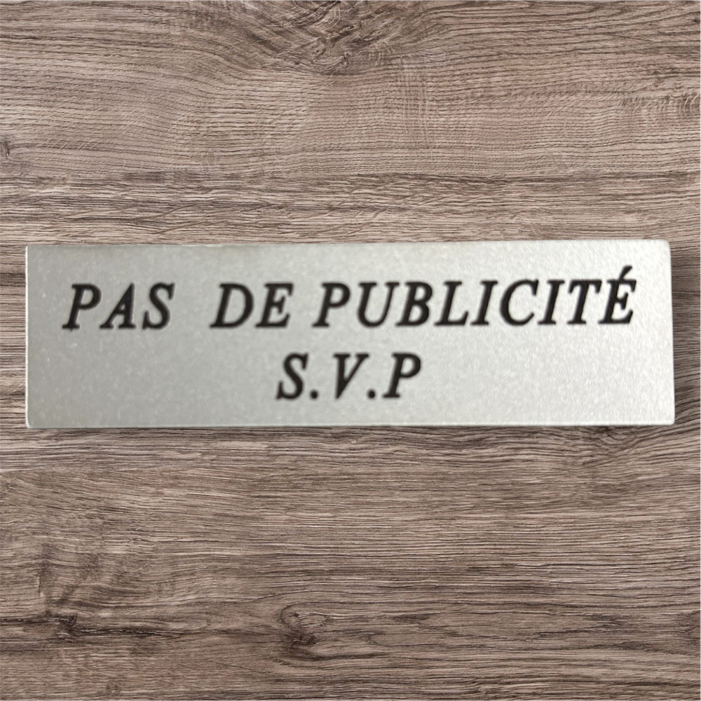 plaque pas de publicité