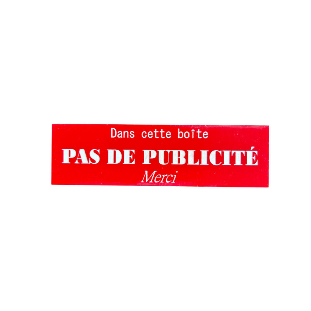 plaque pas de publucité