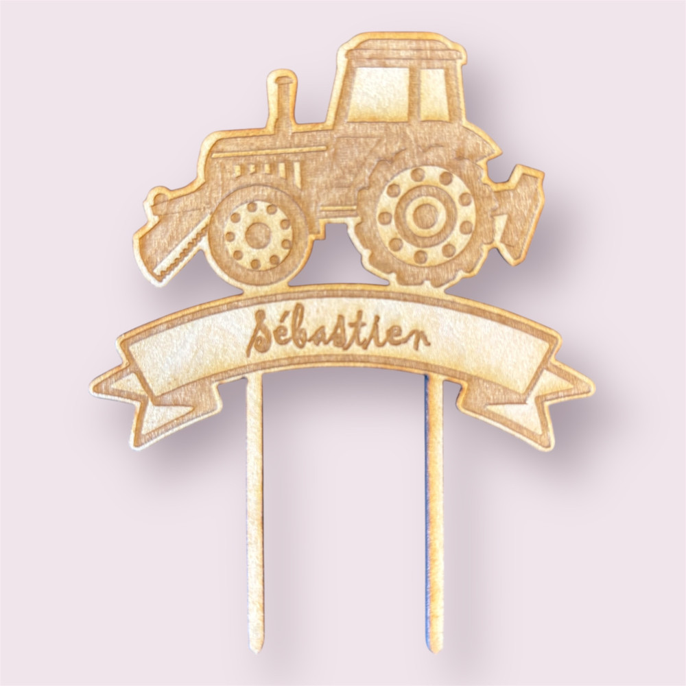 Cake topper tracteur à personnaliser