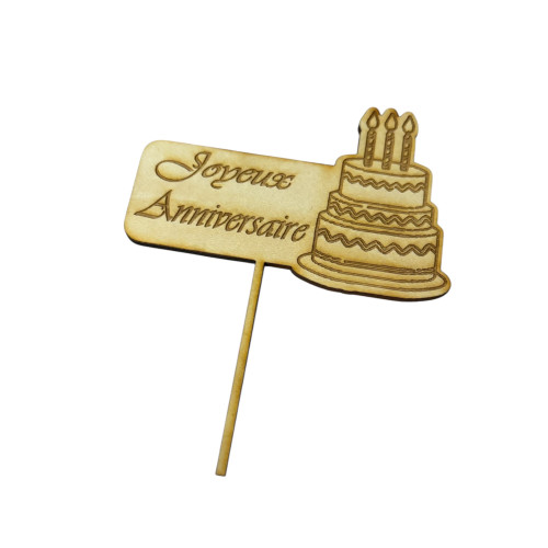 Cake topper " joyeux anniversaire prêt à l'emploi